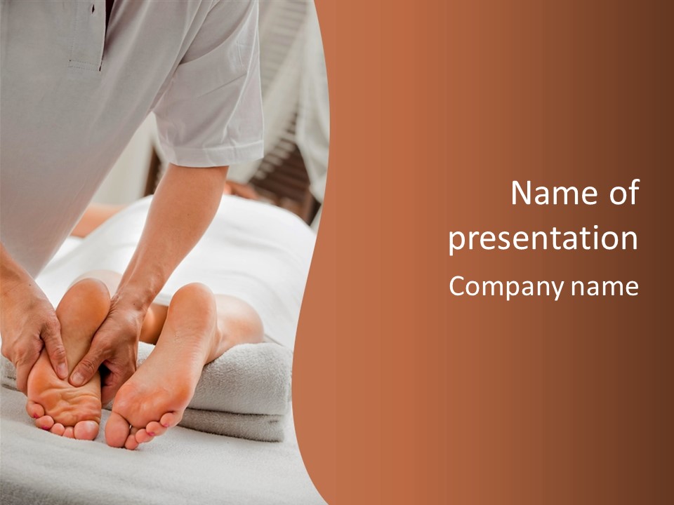 A Person Getting A Foot Massage On A Bed PowerPoint Template