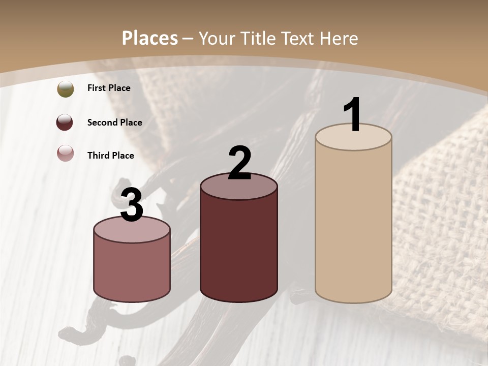 A Bag Of Vanilla Beans On A White Table PowerPoint Template