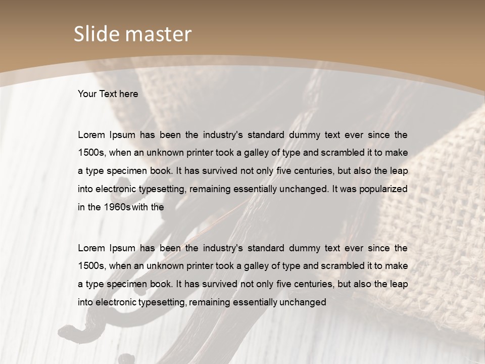 A Bag Of Vanilla Beans On A White Table PowerPoint Template