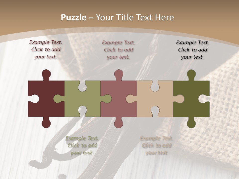 A Bag Of Vanilla Beans On A White Table PowerPoint Template