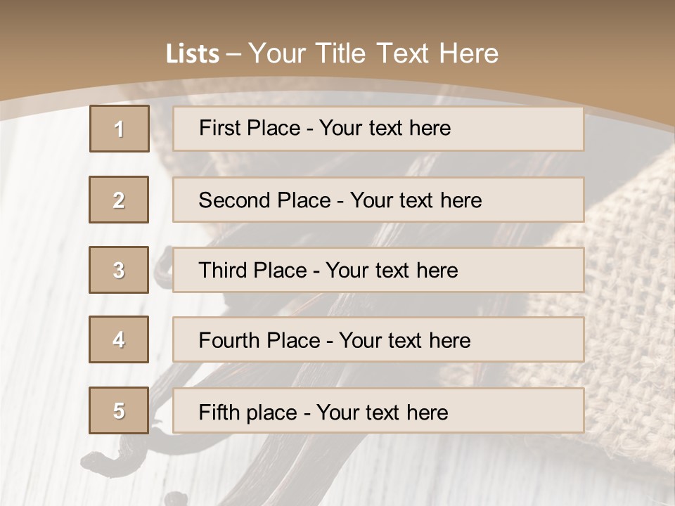 A Bag Of Vanilla Beans On A White Table PowerPoint Template