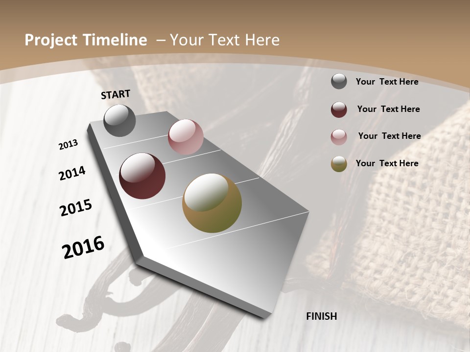 A Bag Of Vanilla Beans On A White Table PowerPoint Template