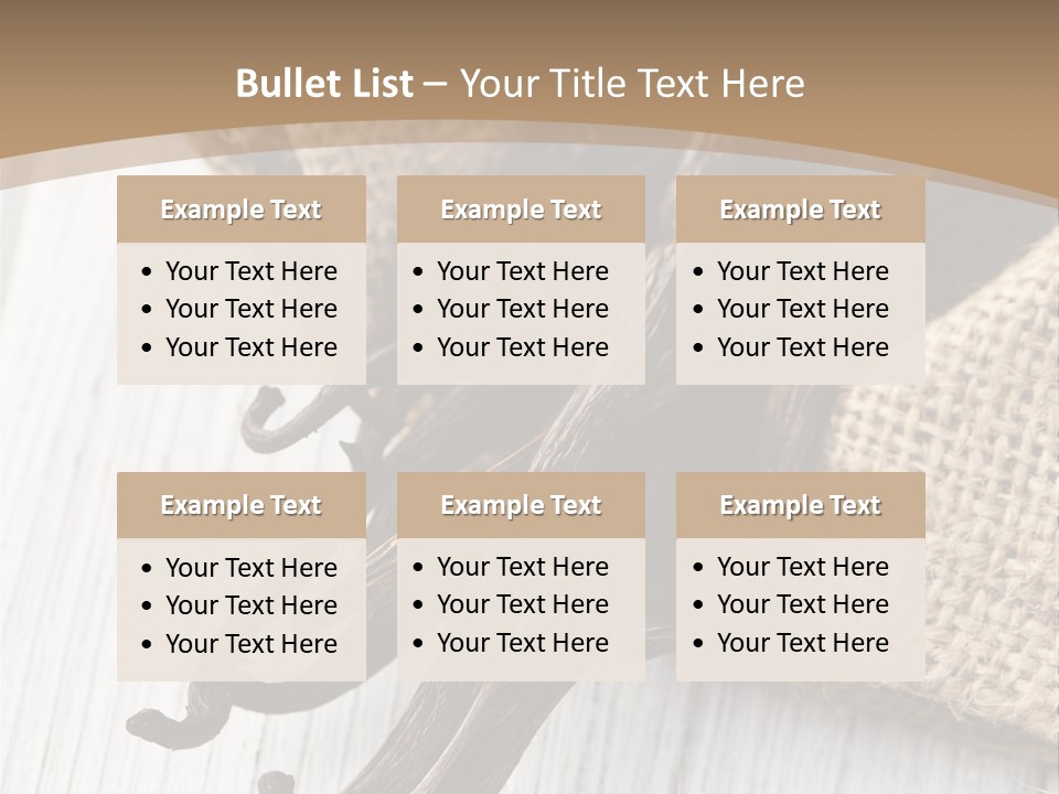 A Bag Of Vanilla Beans On A White Table PowerPoint Template