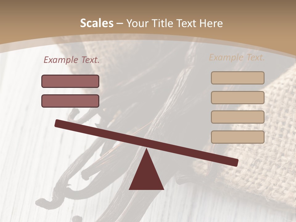 A Bag Of Vanilla Beans On A White Table PowerPoint Template