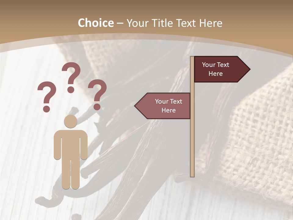 A Bag Of Vanilla Beans On A White Table PowerPoint Template