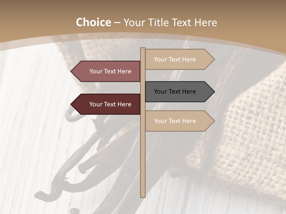 A Bag Of Vanilla Beans On A White Table PowerPoint Template