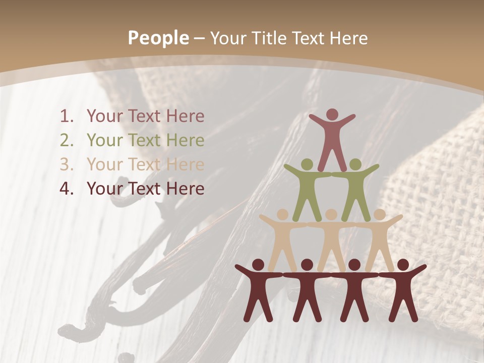 A Bag Of Vanilla Beans On A White Table PowerPoint Template