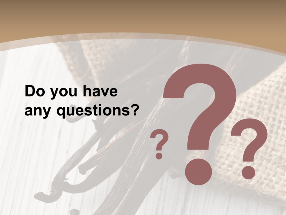 A Bag Of Vanilla Beans On A White Table PowerPoint Template