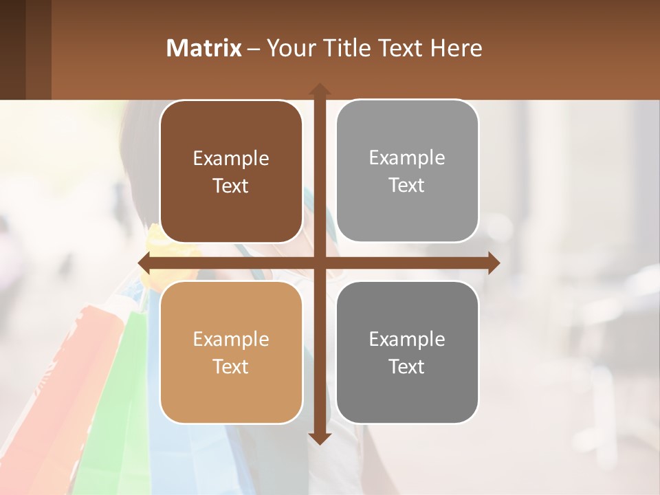 A Beautiful Woman Holding Shopping Bags In Her Hands PowerPoint Template