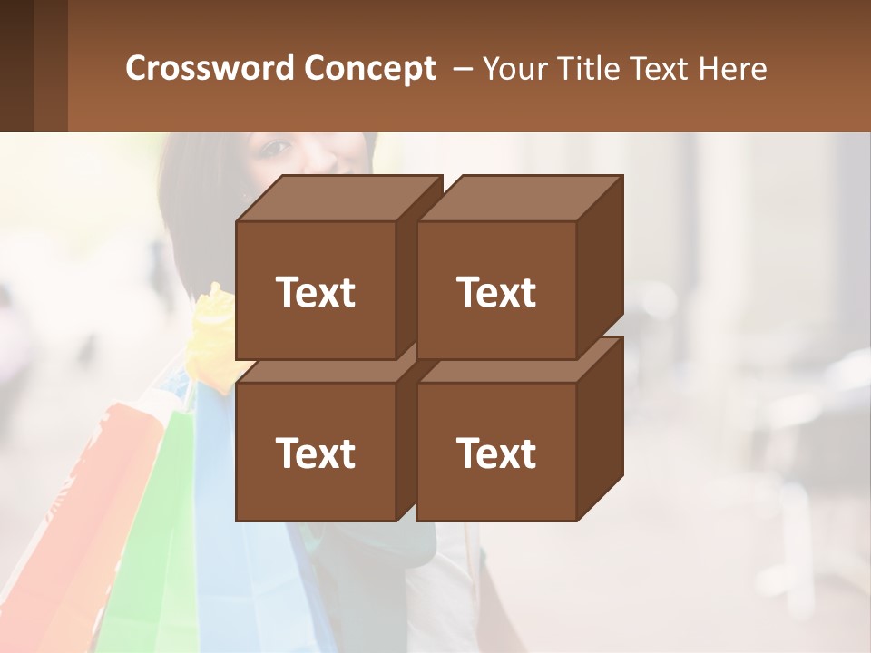 A Beautiful Woman Holding Shopping Bags In Her Hands PowerPoint Template