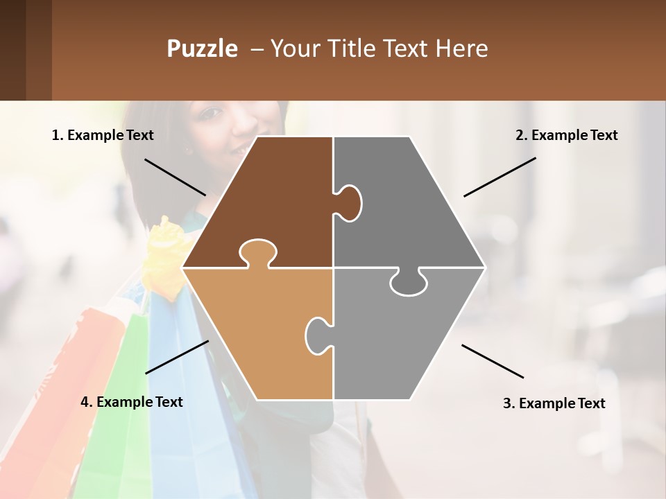 A Beautiful Woman Holding Shopping Bags In Her Hands PowerPoint Template