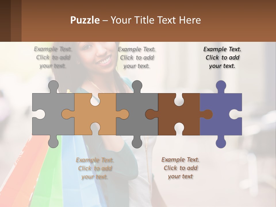 A Beautiful Woman Holding Shopping Bags In Her Hands PowerPoint Template