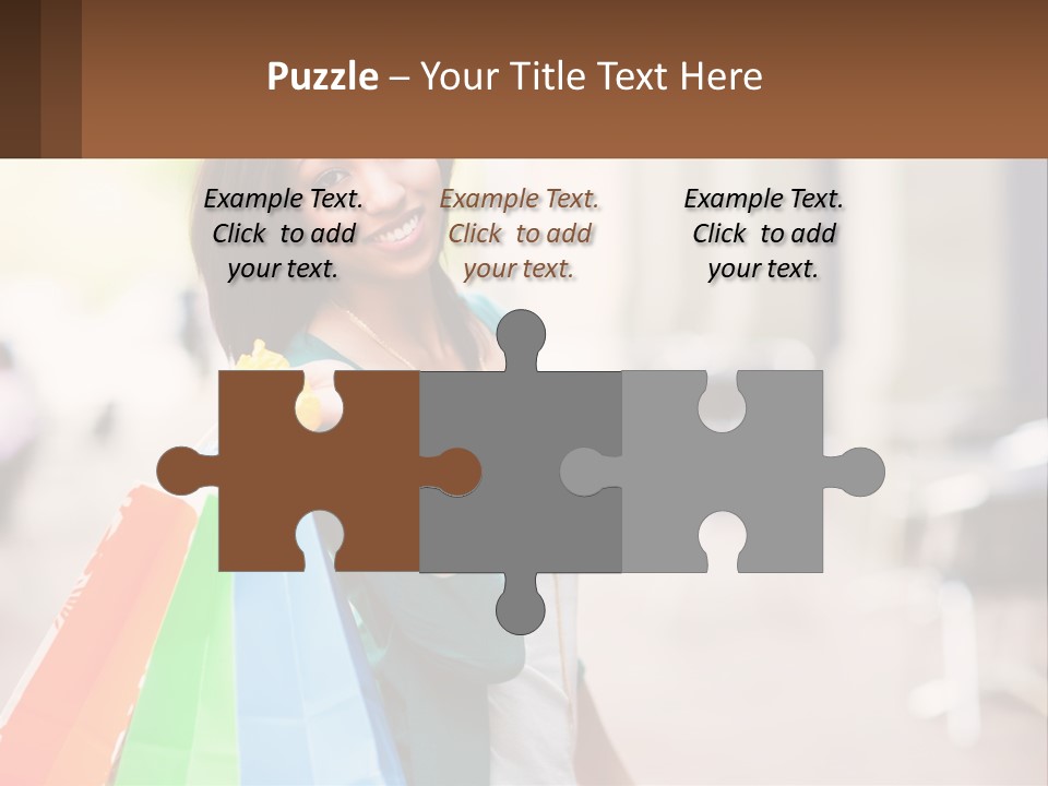 A Beautiful Woman Holding Shopping Bags In Her Hands PowerPoint Template