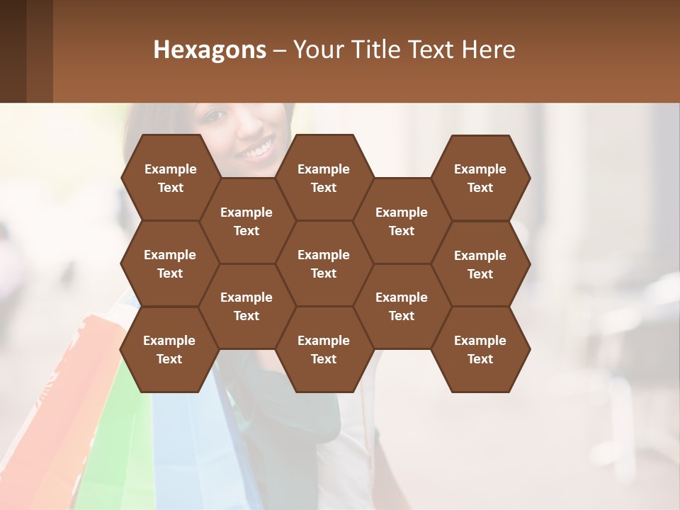 A Beautiful Woman Holding Shopping Bags In Her Hands PowerPoint Template