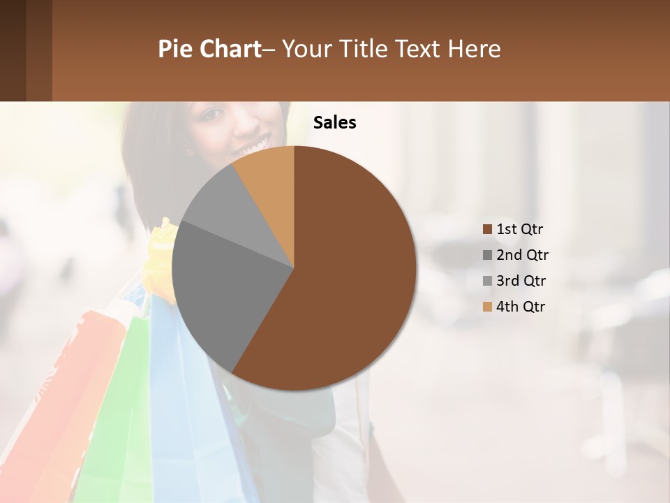 A Beautiful Woman Holding Shopping Bags In Her Hands PowerPoint Template