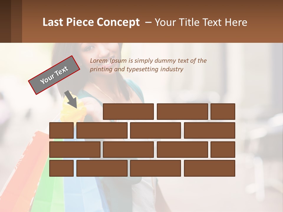 A Beautiful Woman Holding Shopping Bags In Her Hands PowerPoint Template