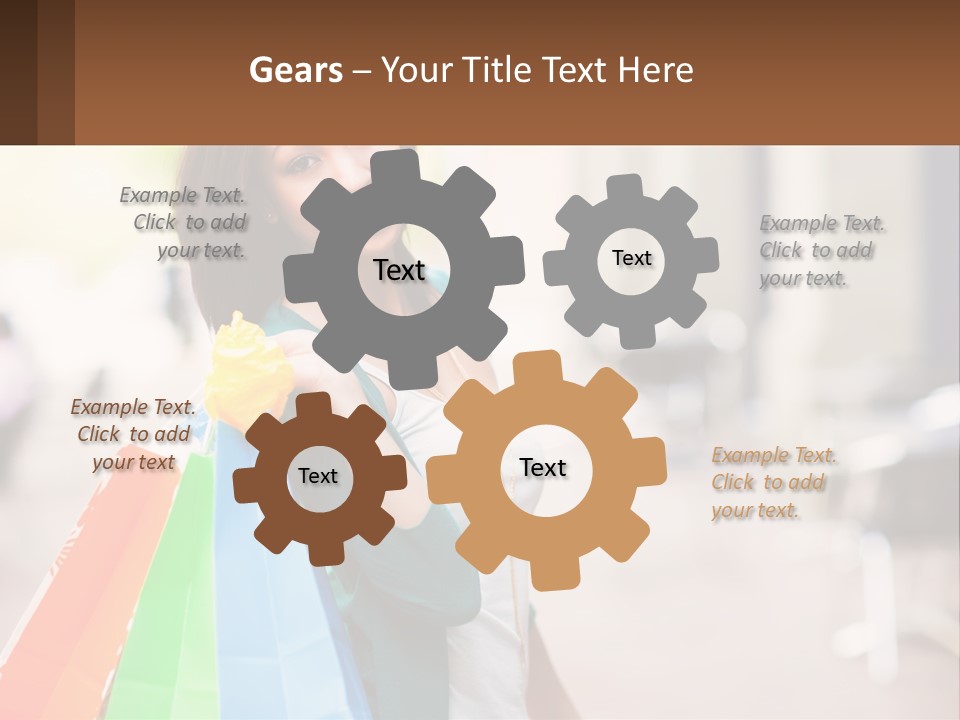 A Beautiful Woman Holding Shopping Bags In Her Hands PowerPoint Template