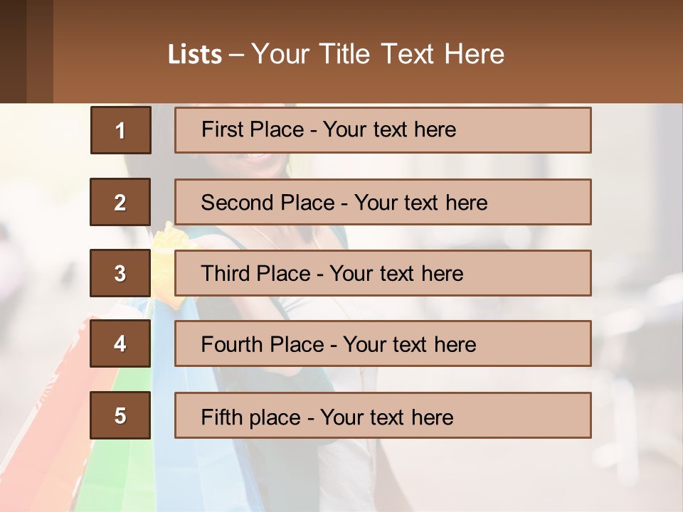 A Beautiful Woman Holding Shopping Bags In Her Hands PowerPoint Template