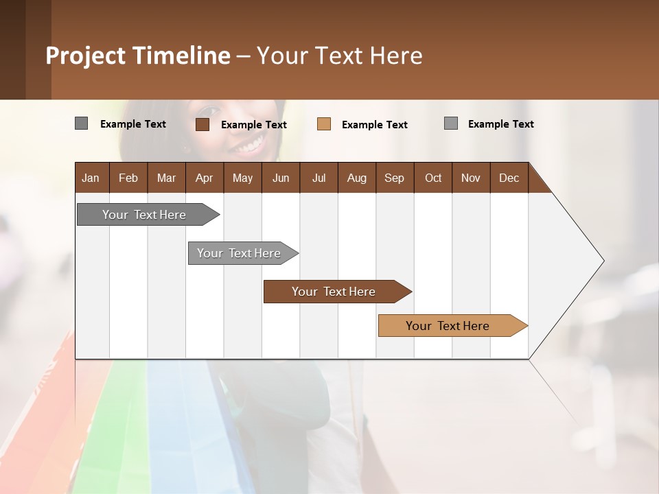 A Beautiful Woman Holding Shopping Bags In Her Hands PowerPoint Template