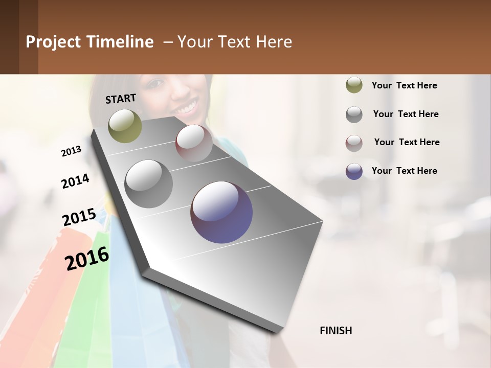 A Beautiful Woman Holding Shopping Bags In Her Hands PowerPoint Template