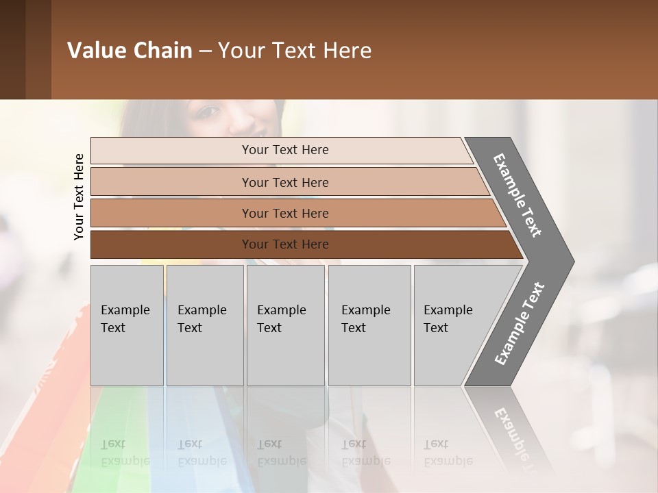 A Beautiful Woman Holding Shopping Bags In Her Hands PowerPoint Template