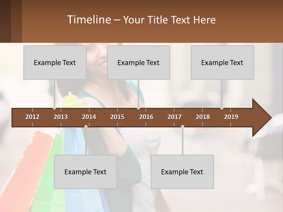 A Beautiful Woman Holding Shopping Bags In Her Hands PowerPoint Template