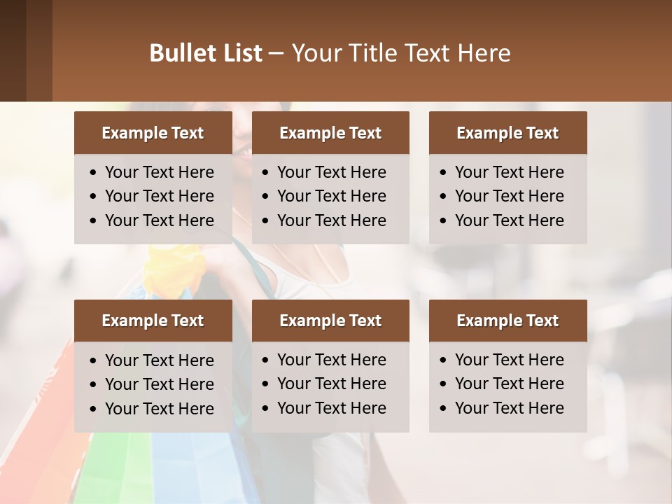 A Beautiful Woman Holding Shopping Bags In Her Hands PowerPoint Template