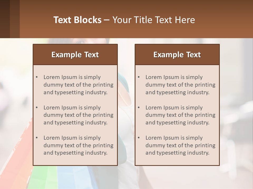 A Beautiful Woman Holding Shopping Bags In Her Hands PowerPoint Template