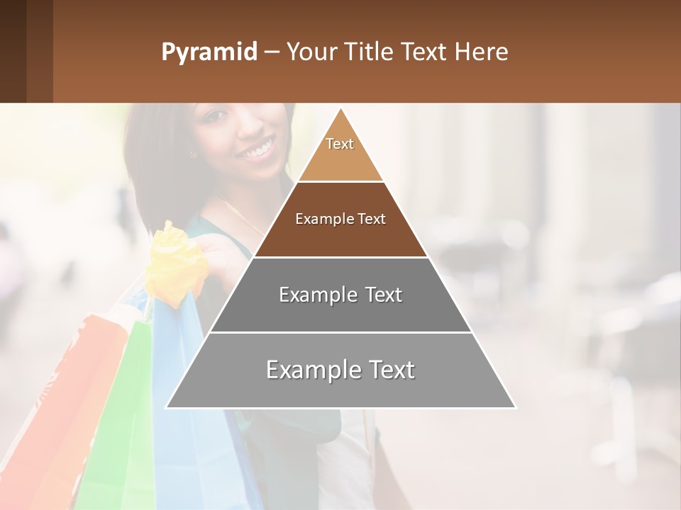 A Beautiful Woman Holding Shopping Bags In Her Hands PowerPoint Template