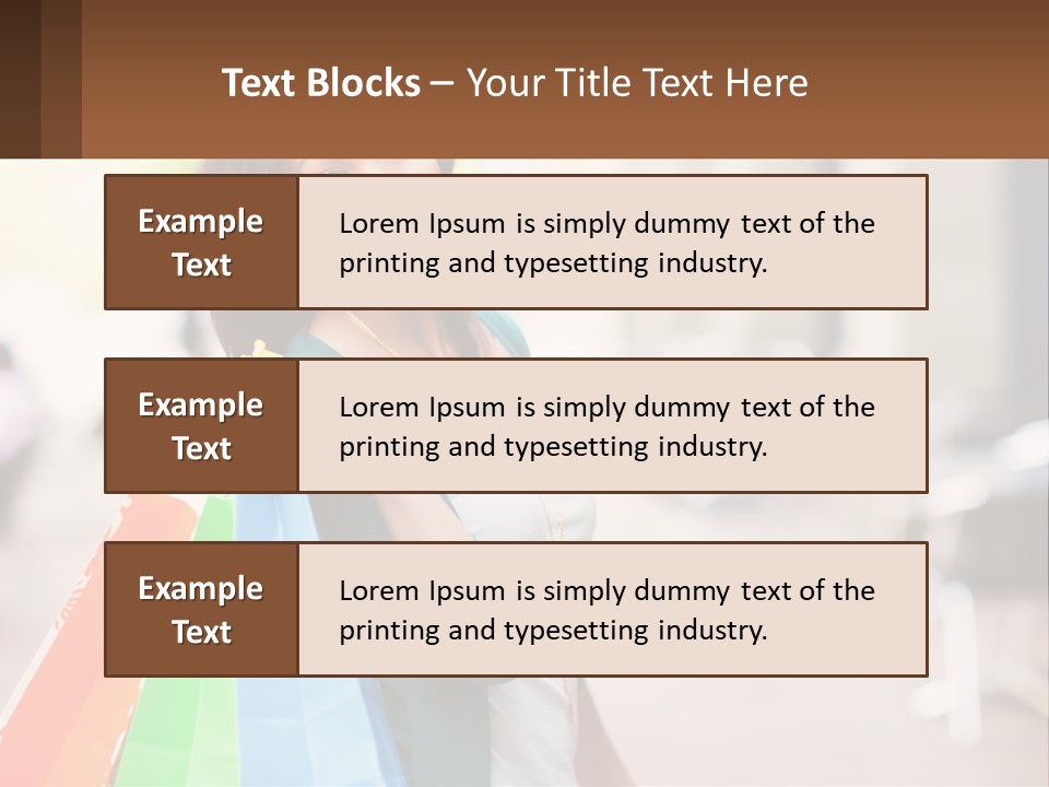 A Beautiful Woman Holding Shopping Bags In Her Hands PowerPoint Template