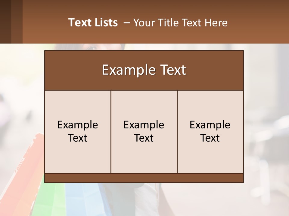 A Beautiful Woman Holding Shopping Bags In Her Hands PowerPoint Template