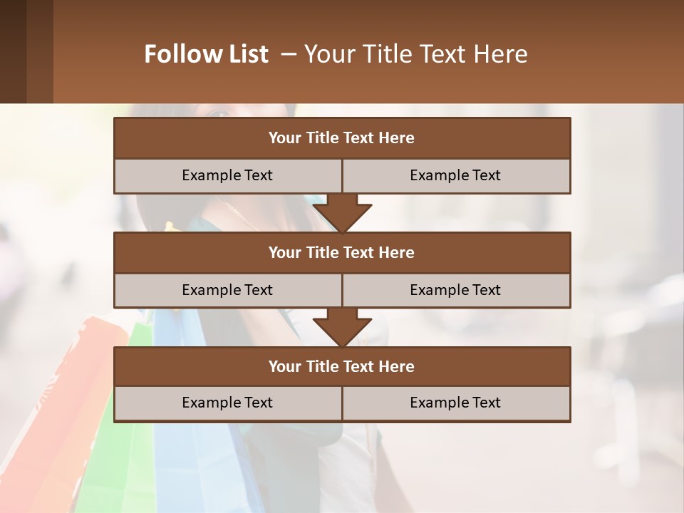 A Beautiful Woman Holding Shopping Bags In Her Hands PowerPoint Template