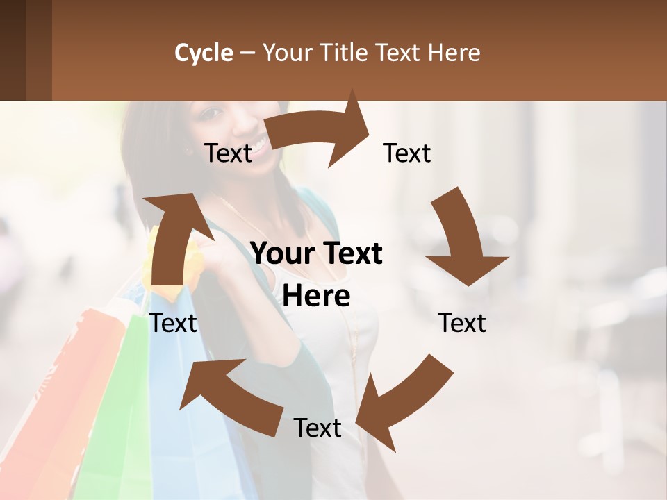 A Beautiful Woman Holding Shopping Bags In Her Hands PowerPoint Template