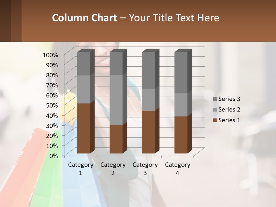 A Beautiful Woman Holding Shopping Bags In Her Hands PowerPoint Template