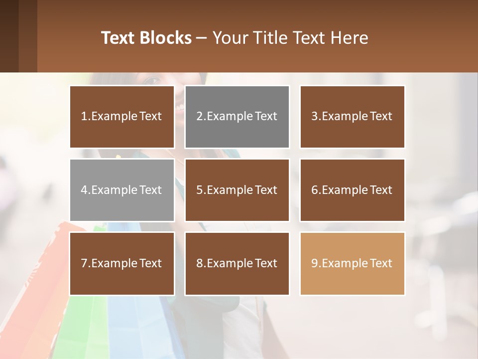 A Beautiful Woman Holding Shopping Bags In Her Hands PowerPoint Template