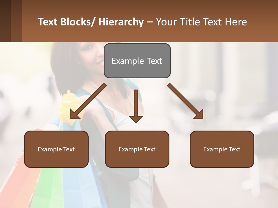 A Beautiful Woman Holding Shopping Bags In Her Hands PowerPoint Template