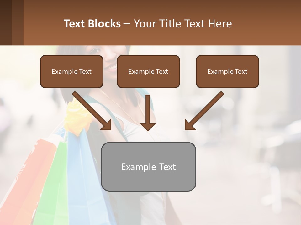 A Beautiful Woman Holding Shopping Bags In Her Hands PowerPoint Template