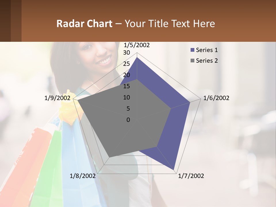 A Beautiful Woman Holding Shopping Bags In Her Hands PowerPoint Template