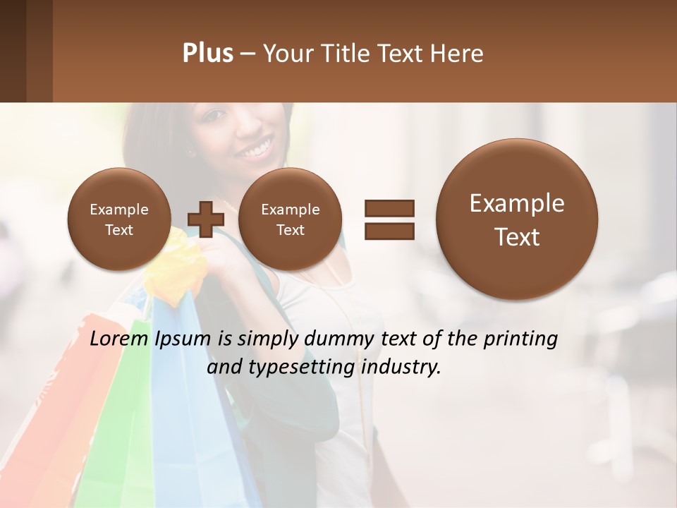 A Beautiful Woman Holding Shopping Bags In Her Hands PowerPoint Template