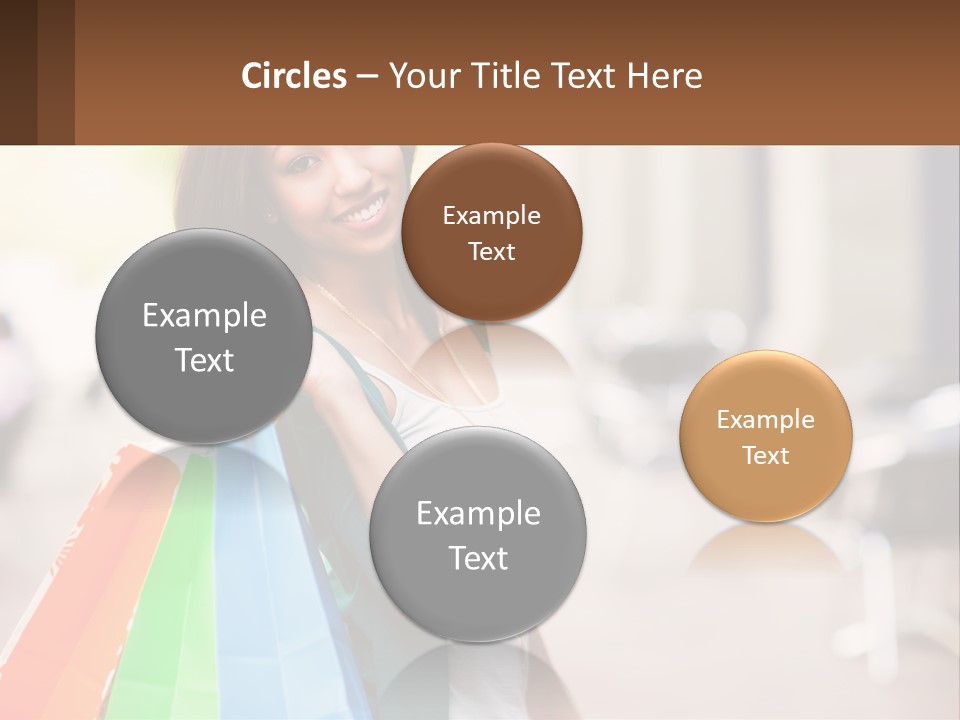 A Beautiful Woman Holding Shopping Bags In Her Hands PowerPoint Template