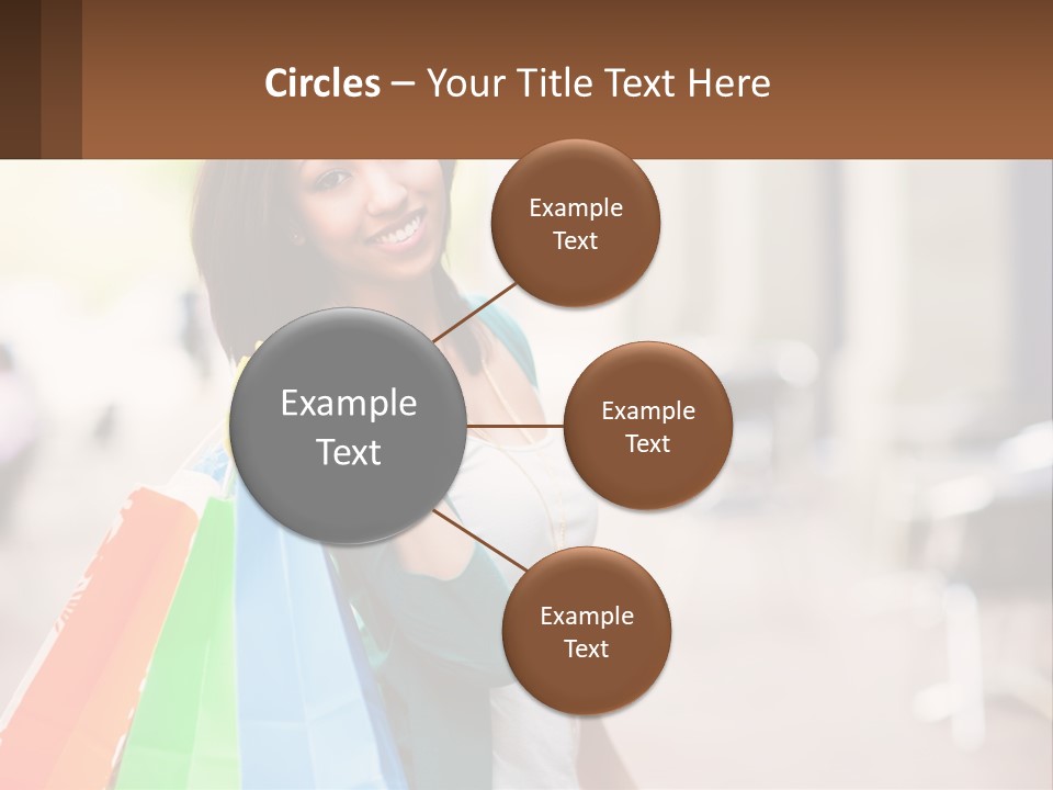 A Beautiful Woman Holding Shopping Bags In Her Hands PowerPoint Template