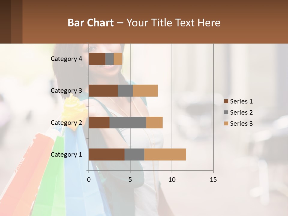 A Beautiful Woman Holding Shopping Bags In Her Hands PowerPoint Template