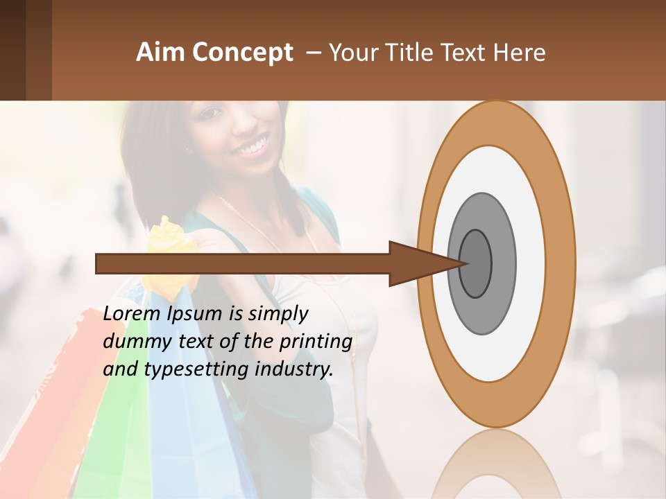 A Beautiful Woman Holding Shopping Bags In Her Hands PowerPoint Template