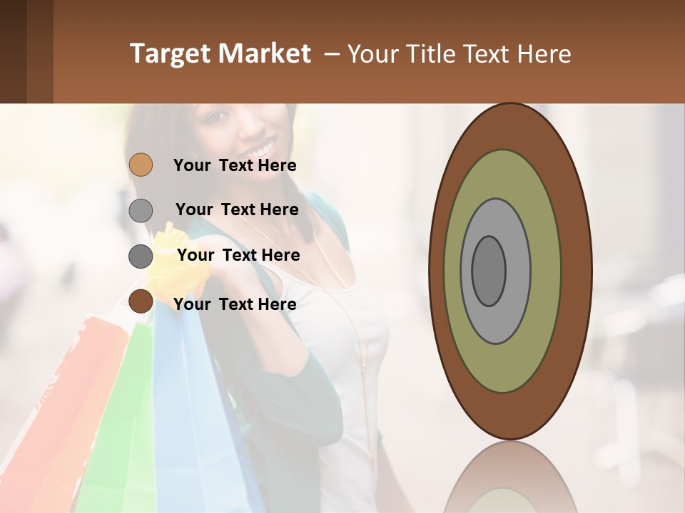 A Beautiful Woman Holding Shopping Bags In Her Hands PowerPoint Template