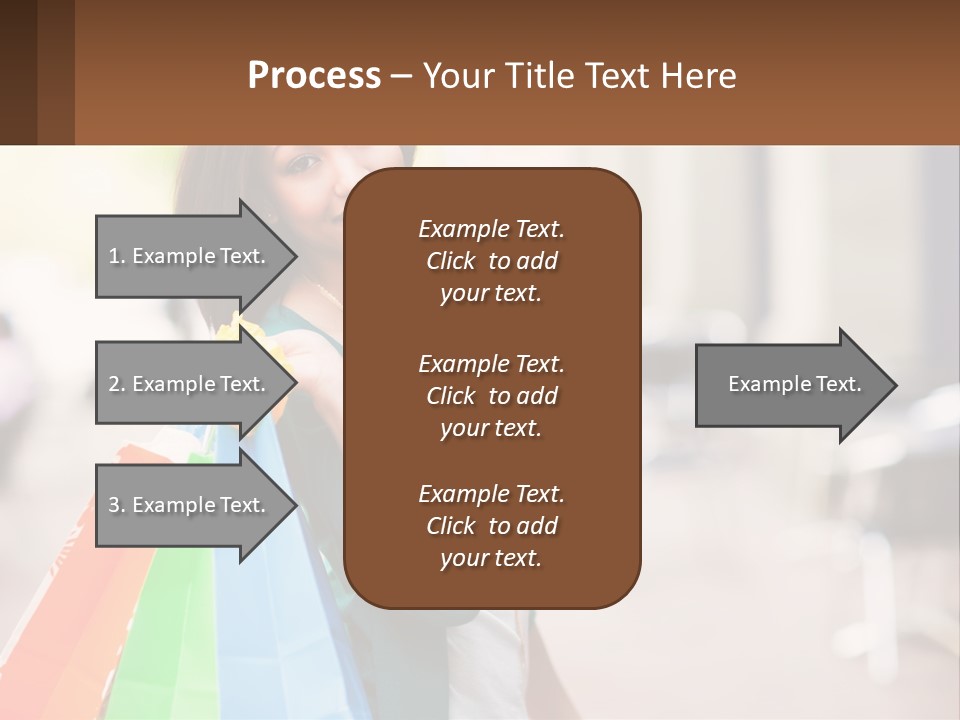 A Beautiful Woman Holding Shopping Bags In Her Hands PowerPoint Template