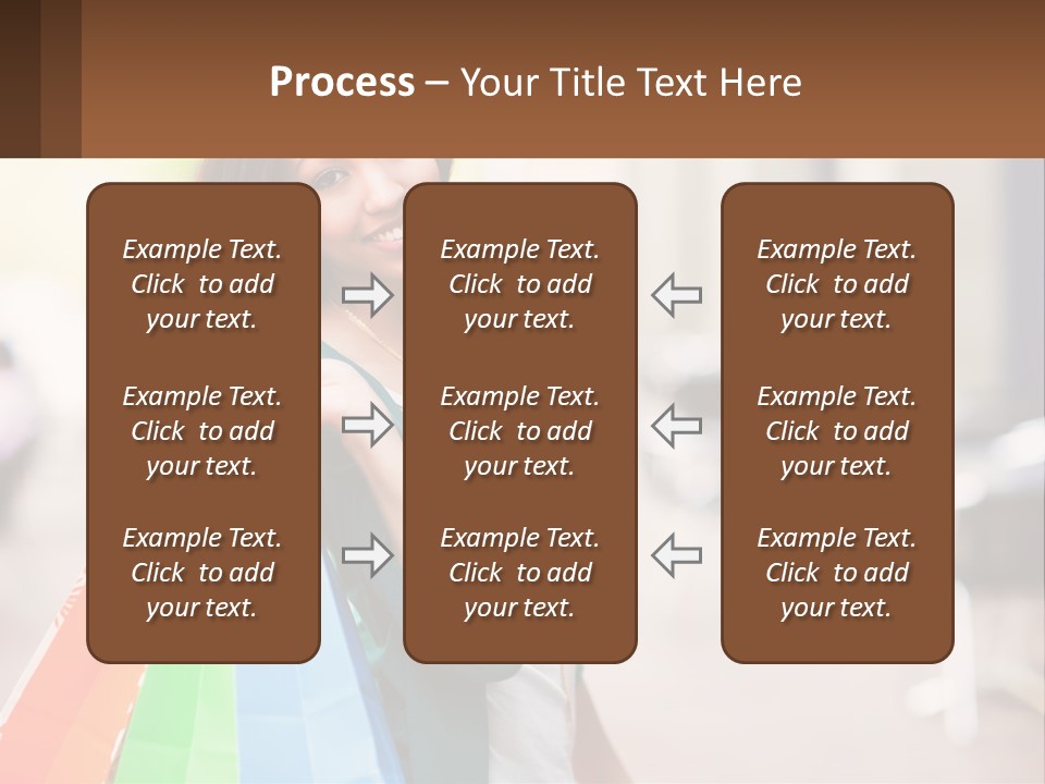 A Beautiful Woman Holding Shopping Bags In Her Hands PowerPoint Template