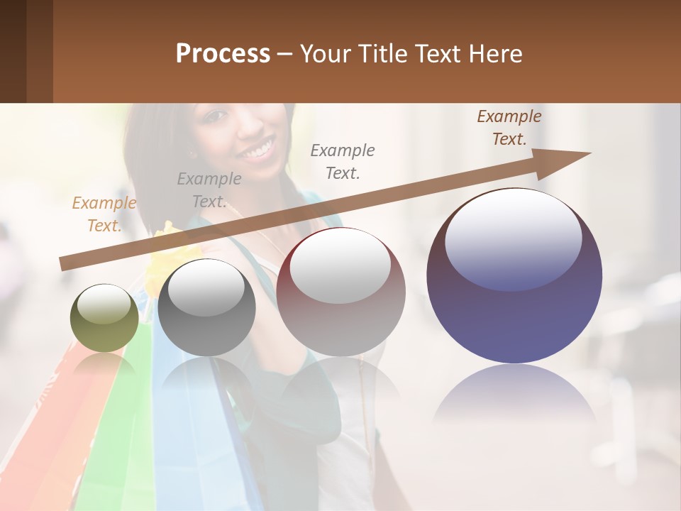 A Beautiful Woman Holding Shopping Bags In Her Hands PowerPoint Template