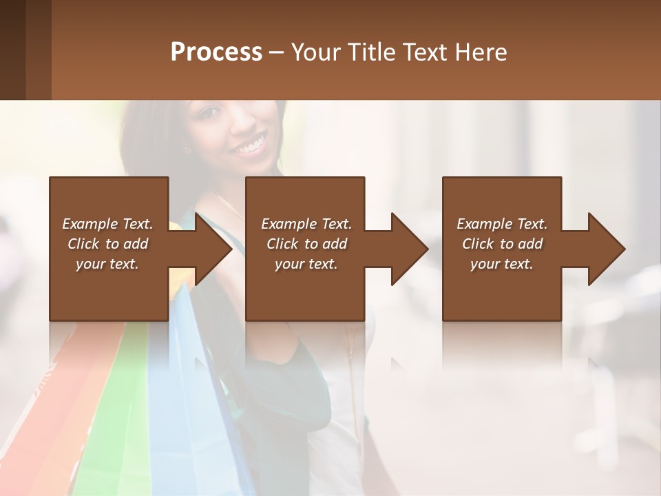 A Beautiful Woman Holding Shopping Bags In Her Hands PowerPoint Template