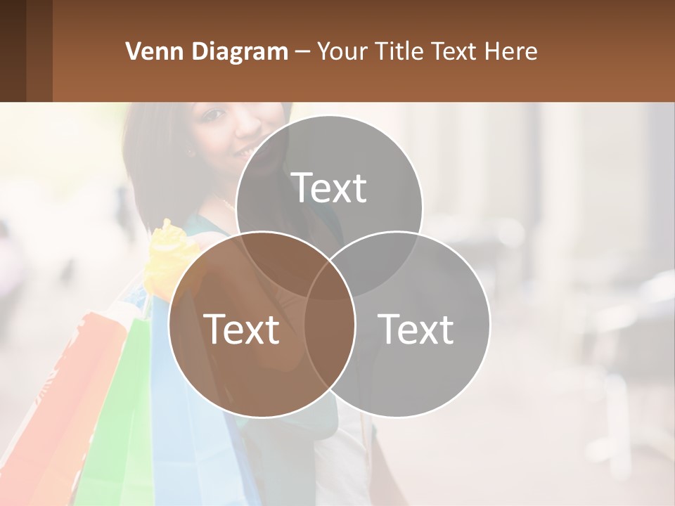 A Beautiful Woman Holding Shopping Bags In Her Hands PowerPoint Template