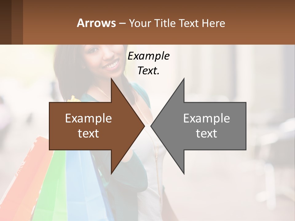 A Beautiful Woman Holding Shopping Bags In Her Hands PowerPoint Template